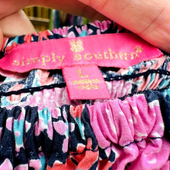 Simply Southern Pink and Blue Patterned Blouse - Picture 3 of 4